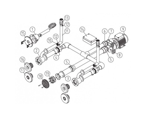 Основной комплект Standard, RG-бронза, 4 форсунки, для бетон.бас., насос-1,5 кВт, 230 В