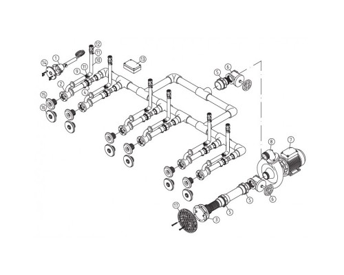 Основной комплект Standard, RG-бронза, 6 форсунок, для бетон.бас. насос-1,5 кВт, 230 В