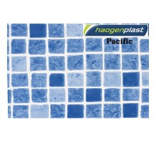 Пленка ПВХ 1,65х25,00м "Haogenplast", Pacific, синяя мозаика, ребристая