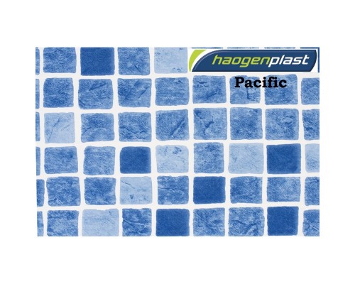 Пленка ПВХ 1,65х25,00м "Haogenplast", Pacific, синяя мозаика, ребристая