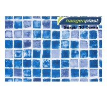 Пленка ПВХ 1,65х10,00м "Haogenplast", Snapir NG Blue / Snapir NG Ocean, синяя мозаика, ребристая