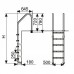 Лестница L, 2 ступ. с накладкой люкс, нерж. AISI-304 (широкий борт)