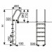 Лестница F, 4 ступ. с накладкой люкс, нерж. AISI-304 (узкий борт)