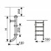 Лестница 2 ступ. с накладкой люкс, нерж. AISI-304 (нижняя часть)