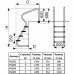 Лестница FM, 4 ступ. с накладкой люкс, нерж.AISI-304 (перелив. желоб)