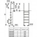 Лестница MRO, усиленная 4 ступ. с накладкой люкс, нерж. AISI-304 (узкий борт)